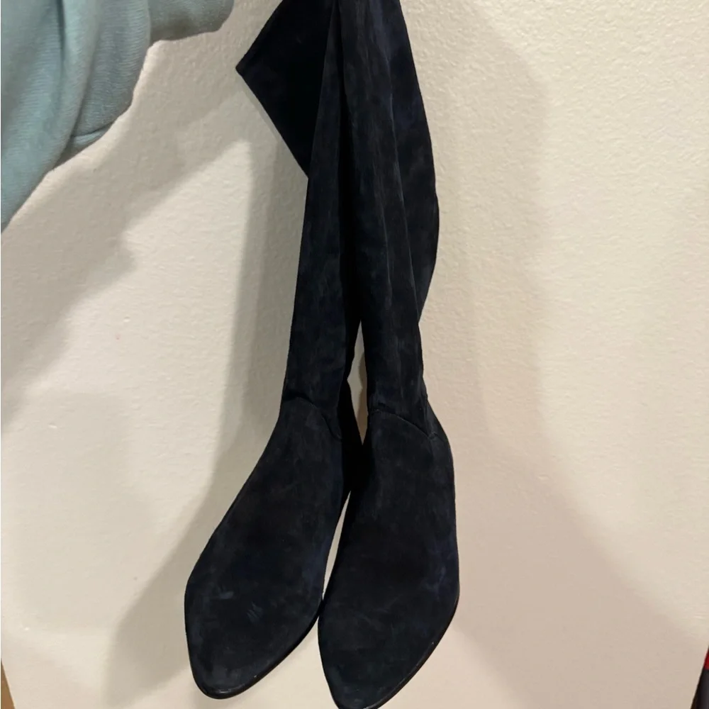 Elegant Blue real leather Women's Boots 8